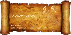 Gerner Vince névjegykártya